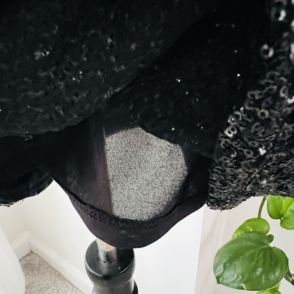 Express Black & Gray Metallic Shimmery Party Dress Bodycon Glamorous Size Small - Picture 5 of 10